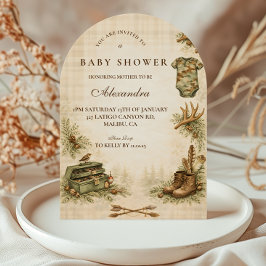 Little Hunter Woodland Keepsake Baby Shower Einladung
