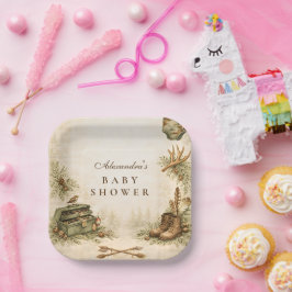 Little Hunter Woodland Keepsake Baby Shower Pappteller