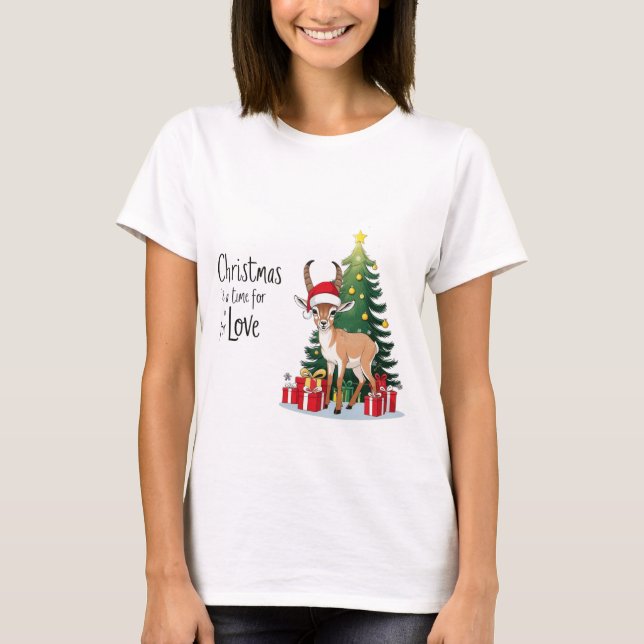 Little Ibex Wear Santa mit 'Christmas T-Shirt (Vorderseite)