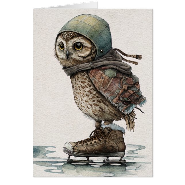 Little Ice Skater Grußkarte (Vorne)