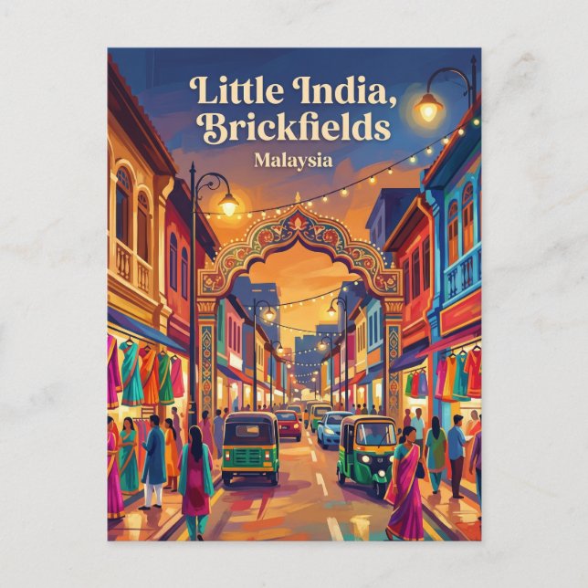 Little India (Brickfields) Malaysia Postkarte (Vorderseite)