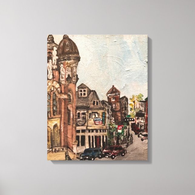 "Little Italy, Cleveland" Ohio Malerei von Willow Leinwanddruck (Vorderseite)