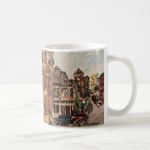 Little Italy, Cleveland Ohio Painting on a Tasse