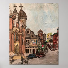 "Little Italy, Cleveland" Ohio Painting Poster