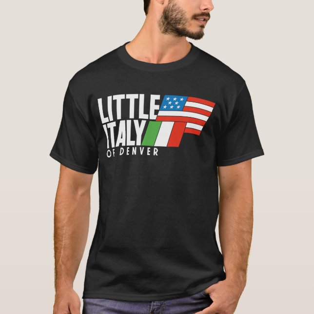 Little Italy Denver 80er Retro BLACK T - Shirt (Vorderseite)