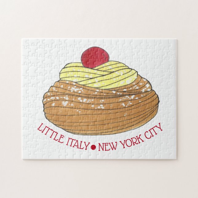Little Italy NYC Italian Bakery Zeppole Pastry Puzzle (Horizontal)