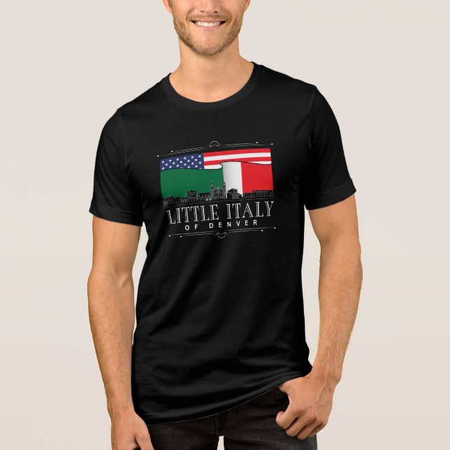 Little Italy of Denver Classic logo BLACK Tri-Blend Shirt