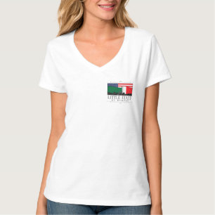 Little Italy of Denver Classic logo WHITE V Neck T-Shirt