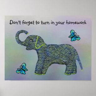 Little Jade Elephant Klassenzimmer Motivierend Pos Poster