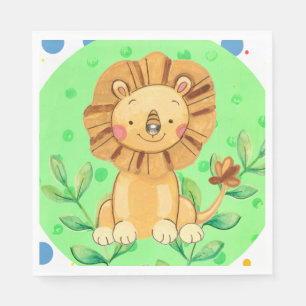 Little Jungle Lion Theme Napkins Serviette