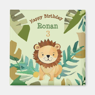 Little Jungle Prince Lion Birthday Magnet