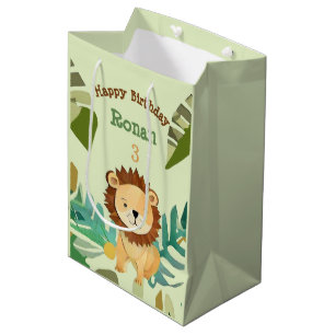 Little Jungle Prince Lion Birthday Mittlere Geschenktüte