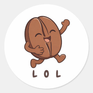 Little Kaka – Angetrieben von Kaffee Runder Aufkleber