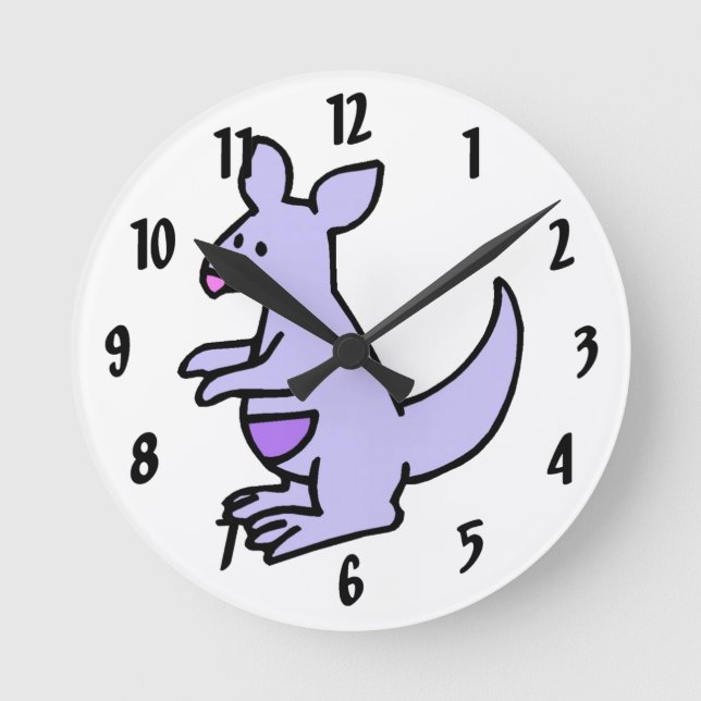 Little Kangaroo Runde Wanduhr (Vorderseite)