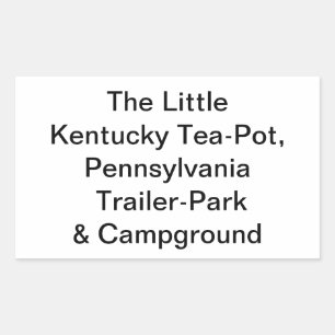 Little Kentucky-Teapot, Pa. Hankamer Artjunkhaus Rechteckiger Aufkleber