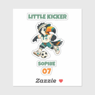 Little Kicker Custom-Tukan-Fußball-Maskottchen Aufkleber