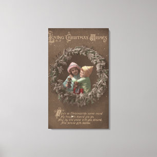 Little Kids Embracing Leinwanddruck