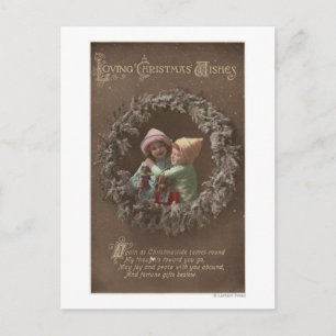 Little Kids Embracing Postkarte