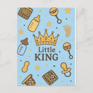 Little King Baby Dusche Ankündigungspostkarte