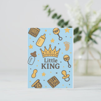 Little King Baby Dusche Einladungspostkarte