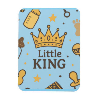 "Little King Baby Shower Banner - Blue & Gold Crow Magnet