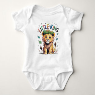 Little King Crayon Style Lion Cub Baby Strampler