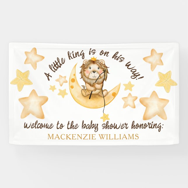 Little King Safari Lion Boy Baby Dusche Willkommen Banner (Horizontal)