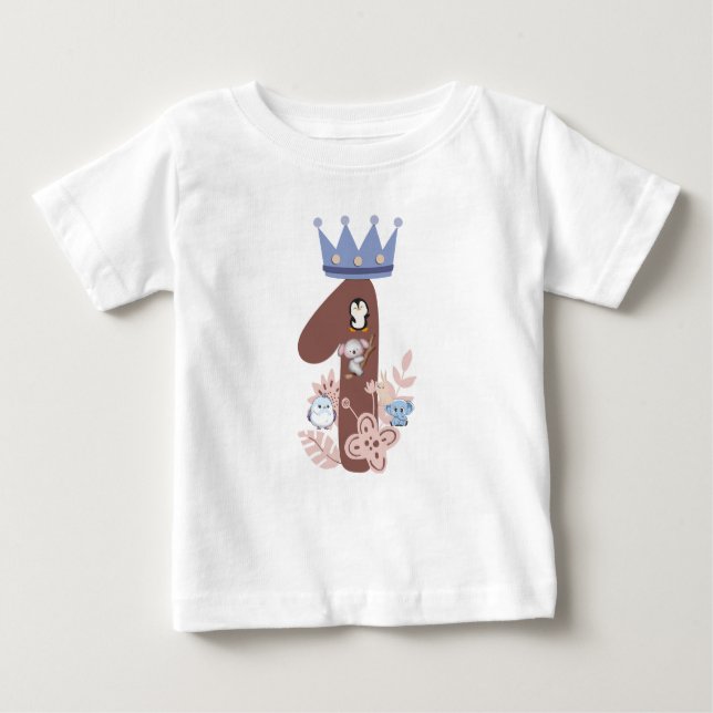 Little King's 1. Geburtstag Shirt" Baby T-shirt (Vorderseite)