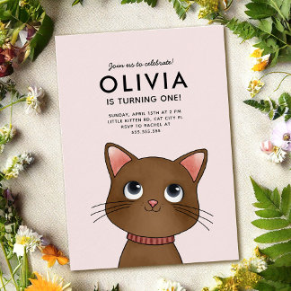 Little kitten birthday party einladung