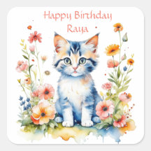 Little Kitten Girl's Birthday Party Personalisiert