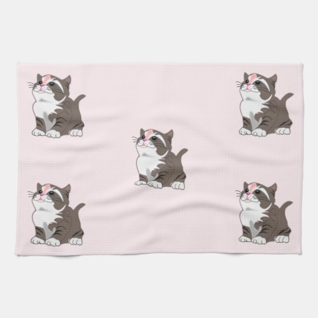 Little Kittens Küchentuch Pink (Horizontal)