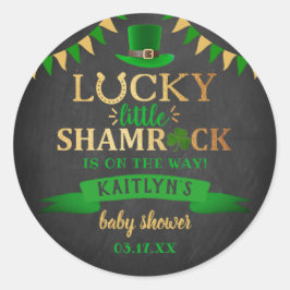 Little Kleeblatt St. Patrick's Day Baby Shower Runder Aufkleber
