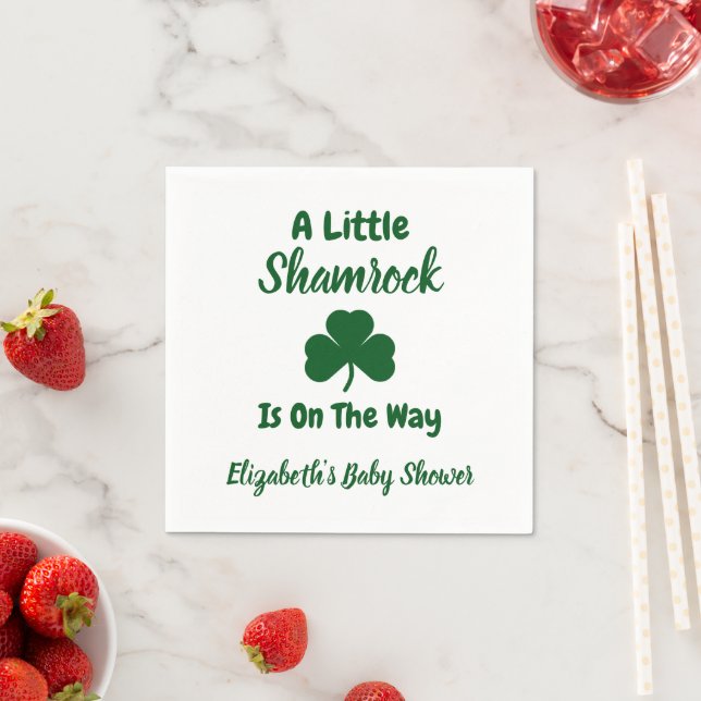 Little Kleeblatt St Patrick's Day Baby Shower Serviette (Beispiel)