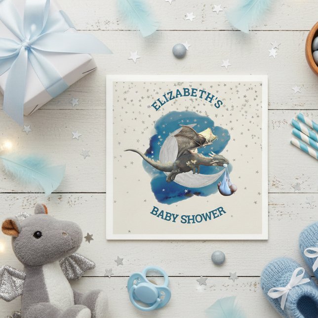 Little Knight Dragon Silver Star Baby Dusche Serviette (Von Creator hochgeladen)