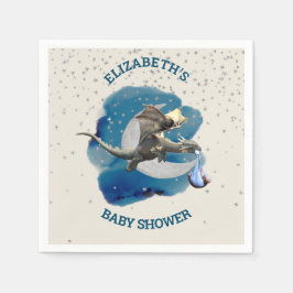 Little Knight Dragon Silver Star Baby Dusche Serviette
