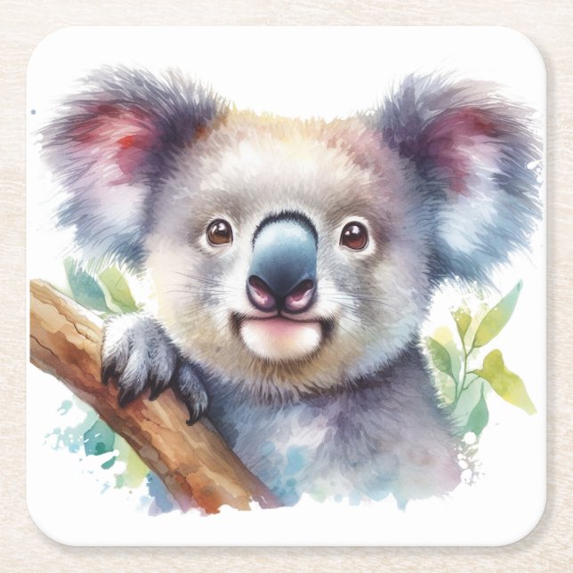 Little Koala Bear Australian Animal Rechteckiger Pappuntersetzer (Vorderseite)