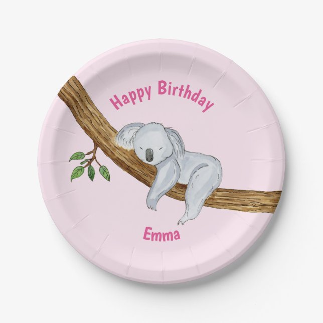 Little Koala Happy Birthday Pappteller (Vorderseite)