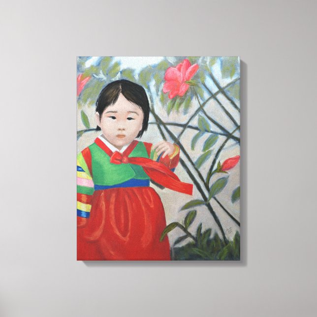 Little Korean Girl Print auf Leinwand (Vorderseite)
