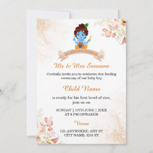 Little Krishna Annaprashan Invitation Card Einladung