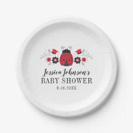 Little Lady Ladybug Babydusche Papierplatte Pappteller