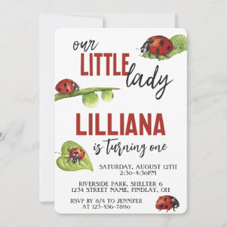 Little Lady Ladybug Geburtstagsparty, jedes Alter Einladung