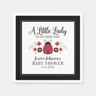 Little Lady Ladybug Girl Babydusche Einladung Serviette