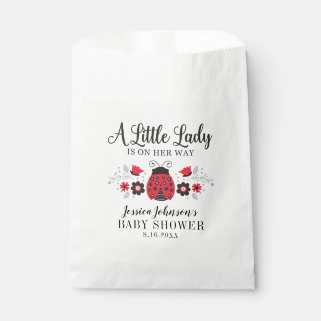 Little Lady Ladybug Girl Babydusche Geschenktütchen (Vorderseite)