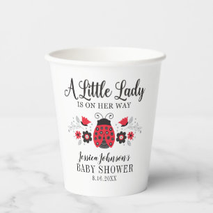 Little Lady Ladybug Girl Babydusche Pappbecher