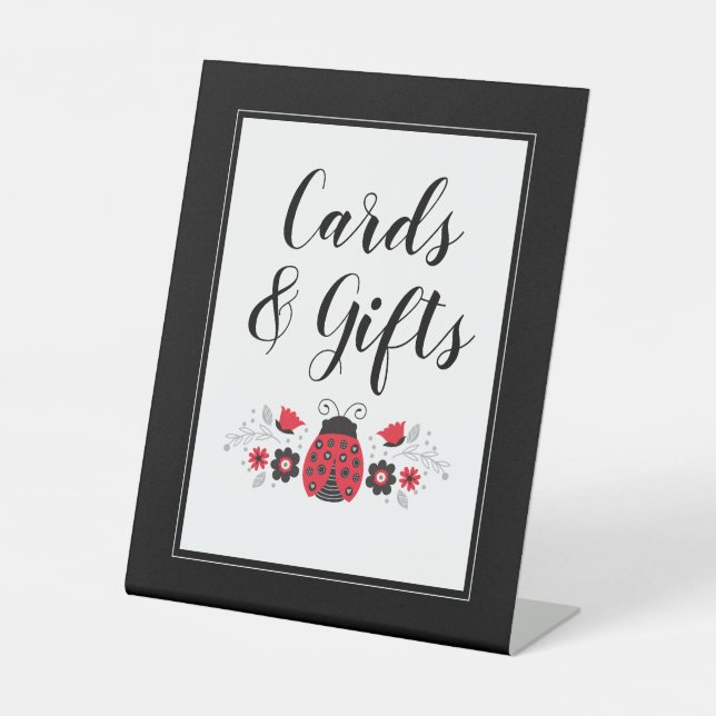 Little Lady Ladybug Girl Babydusche Sockelschild (Vorderseite)