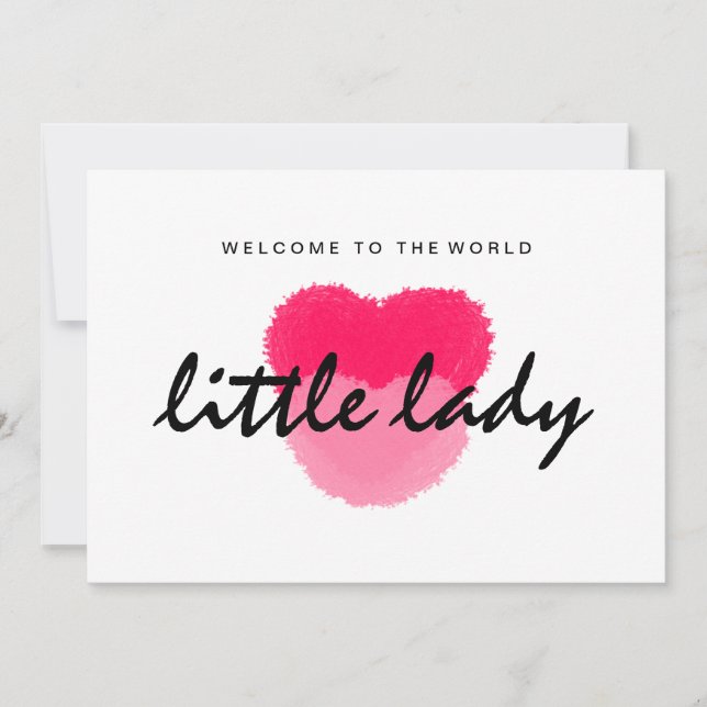 Little Lady New Baby Card (Vorderseite)