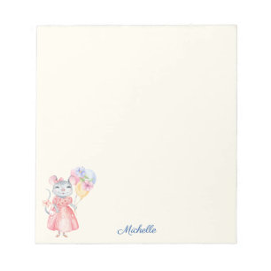 Little Lady Party Mouse Notepad IHRER Name Notizblock