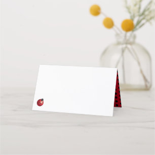 Little Ladybug Ein erster Geburtstag Red Black Dot Platzkarte