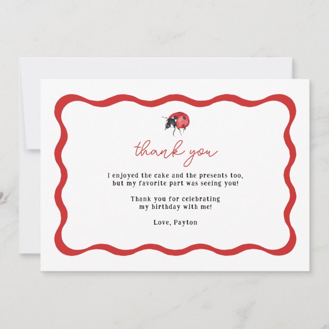 Little Ladybug Geburtstag Danke (Vorderseite)