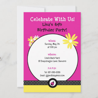 Little Ladybug Geburtstagsparty - Editierbare Einl Einladung